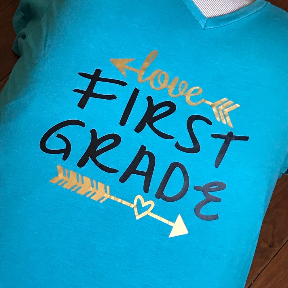 Large “Love First Grade” Teacher Shirt